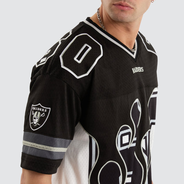 Las Vegas Raiders NFL Flame Jersey Tee Black/White