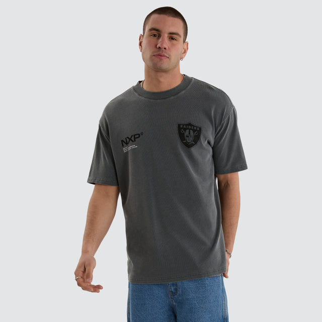 Las Vegas Raiders NFL Box Fit Tee Pigment Charcoal