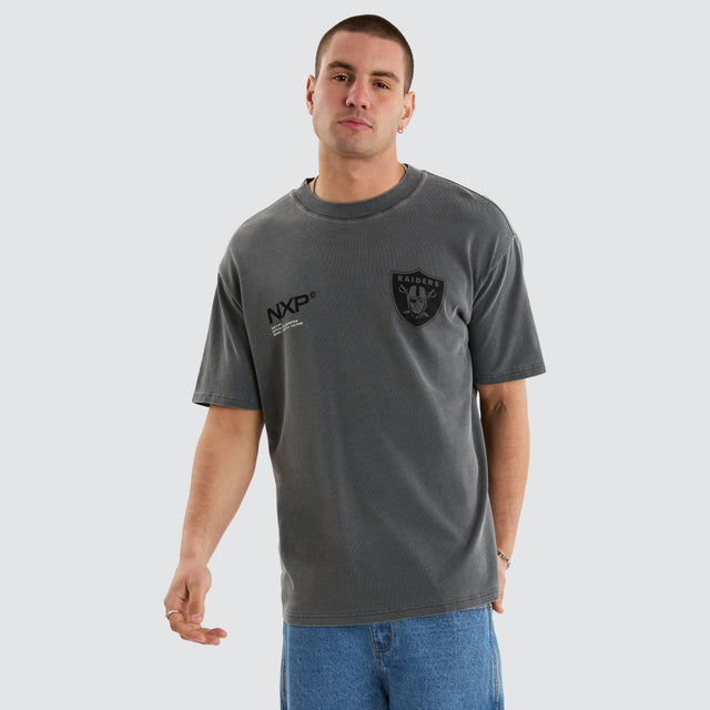 Las Vegas Raiders NFL Box Fit Tee Pigment Charcoal