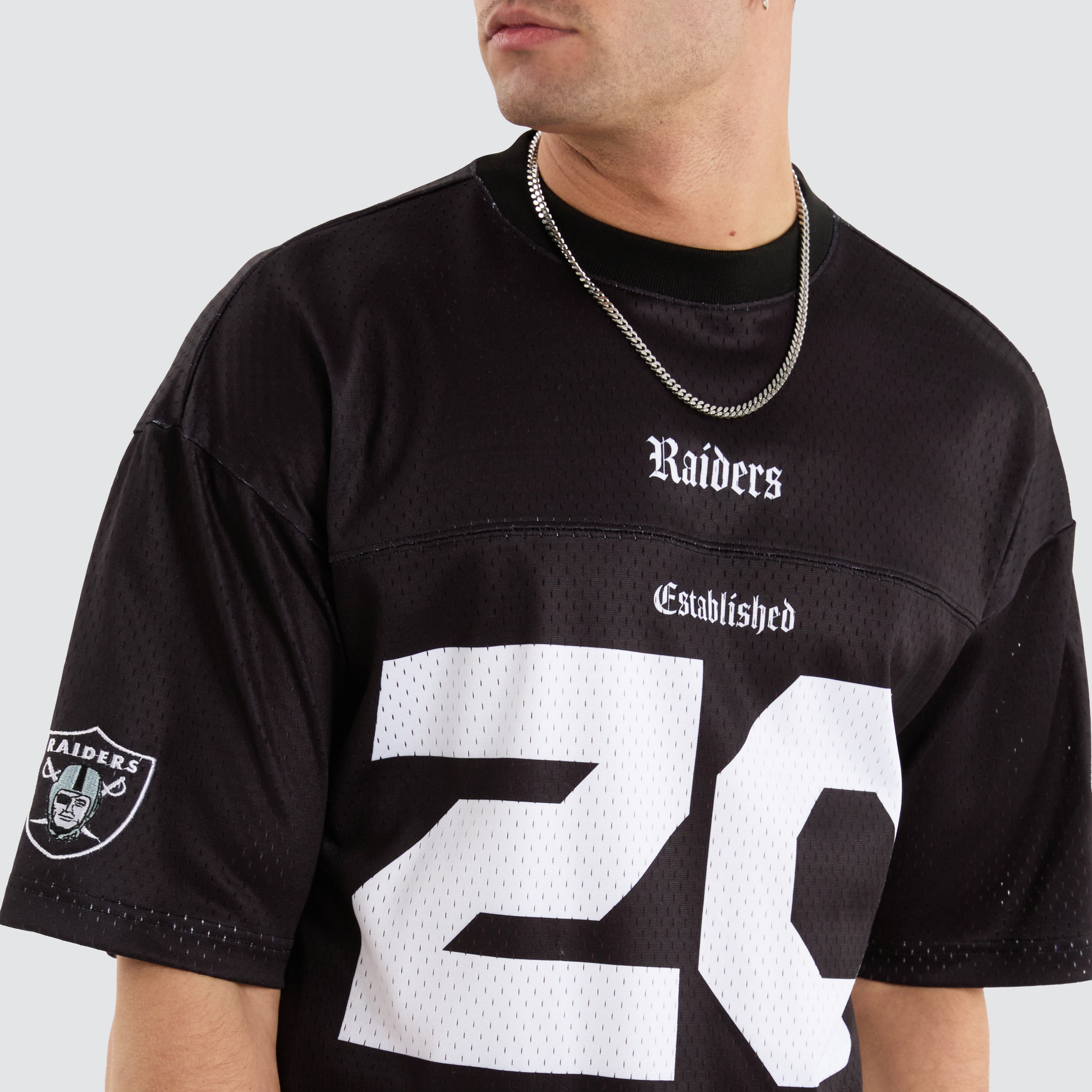 Tシャツ・カットソー New Era NFL Las Vegas Raiders Polyester T-Shirt Black LAS VEGAS RAIDERS MEN'S NEW ERA TEAM BACK T-SHIRT - BLACK