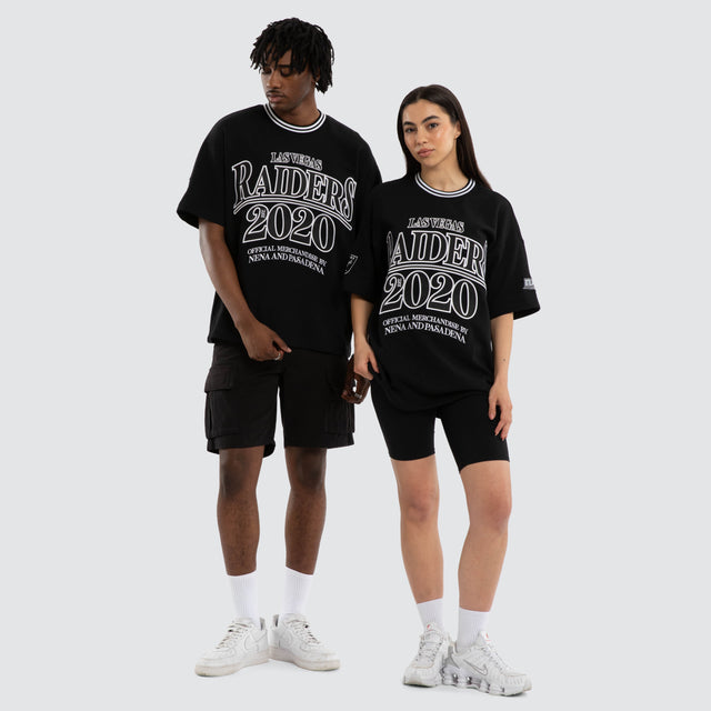Model wears Las Vegas Raiders Game Tee Jet Black T-Shirts in Black - Image 4