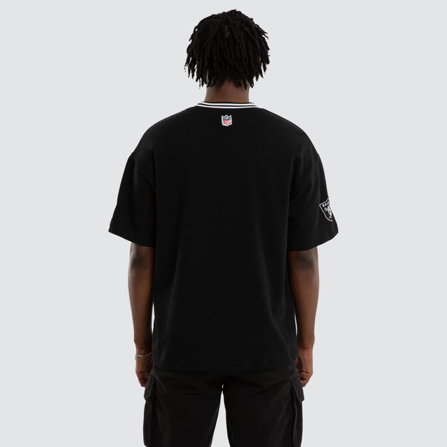 Model wears Las Vegas Raiders Game Tee Jet Black T-Shirts in Black - Image 7