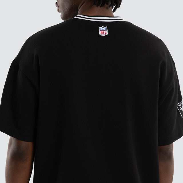 Model wears Las Vegas Raiders Game Tee Jet Black T-Shirts in Black - Image 3