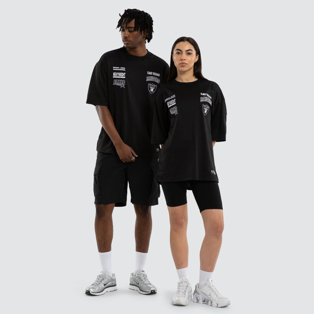 Model wears Las Vegas Raiders Champ Tee Jet Black T-Shirts in Black - Image 3