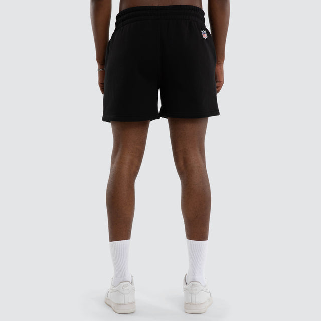 Model wears Las Vegas Raiders Sprinter Short Jet Black Shorts in Black - Image 5