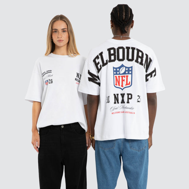 Melbourne City Loopback Raptor Tee Optical White