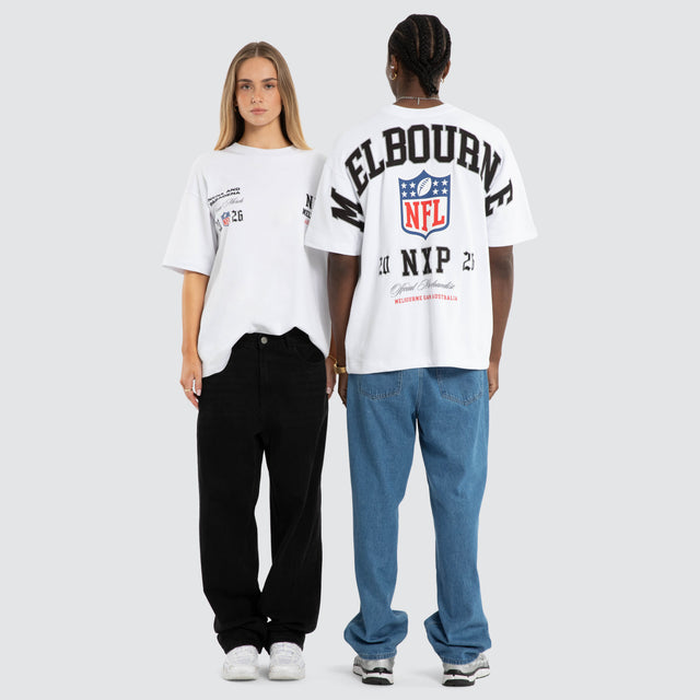 Melbourne City Loopback Raptor Tee Optical White