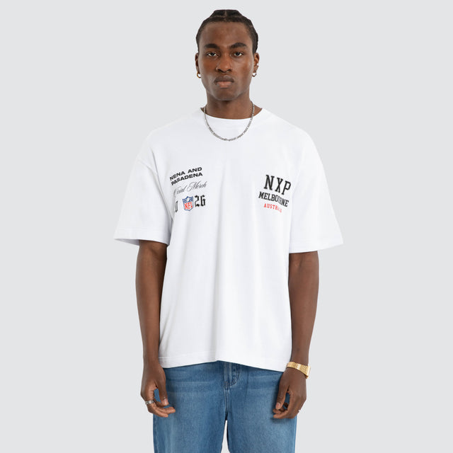 Melbourne City Loopback Raptor Tee Optical White