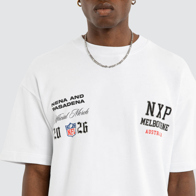 Melbourne City Loopback Raptor Tee Optical White