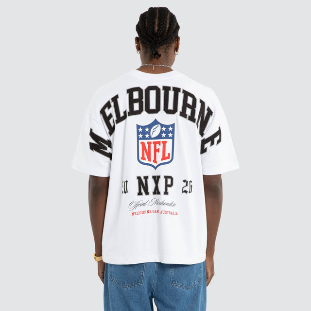 Melbourne City Loopback Raptor Tee Optical White