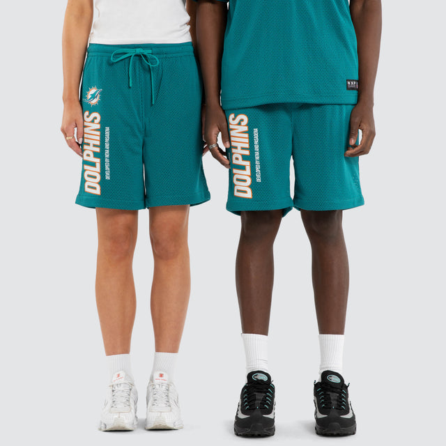 Miami Dolphins Dual Mesh Short Black/Aqua