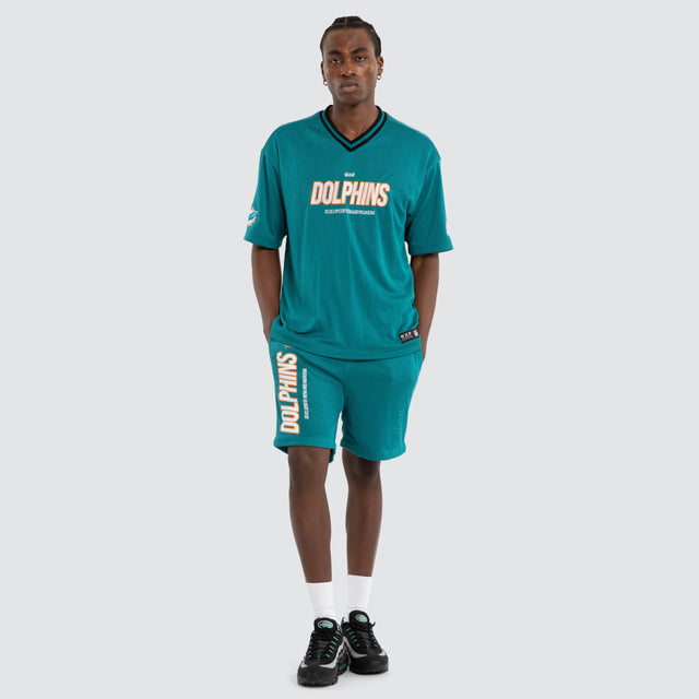 Miami Dolphins Dual Mesh Short Black/Aqua