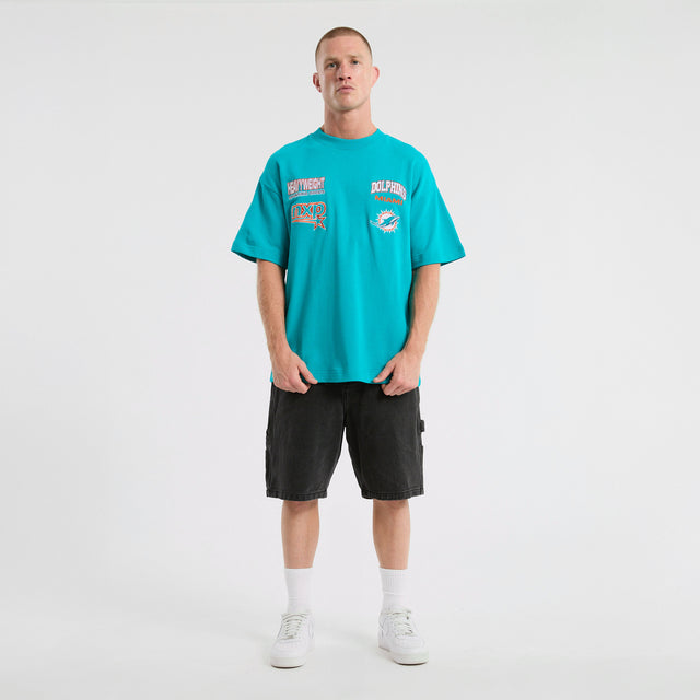 Miami Dolphins Surround Loopback Tee Aqua