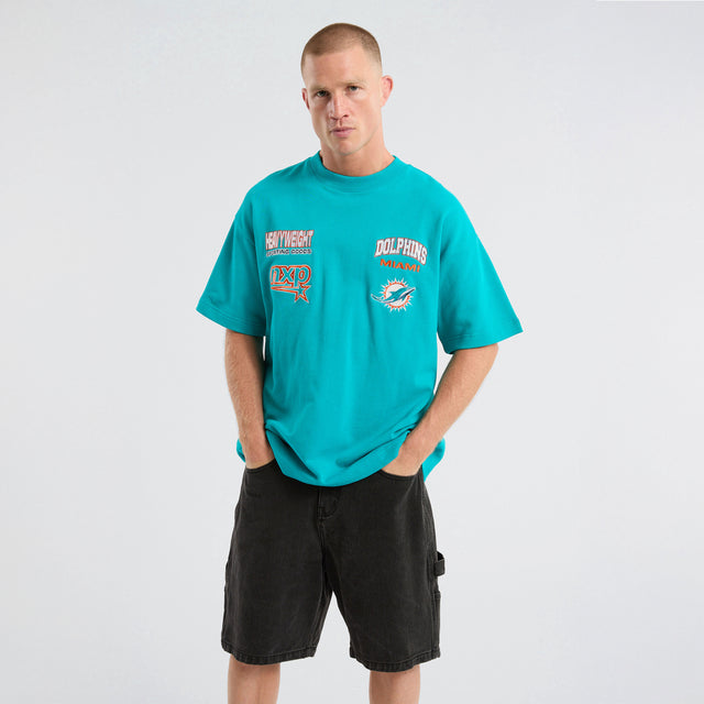 Miami Dolphins Surround Loopback Tee Aqua