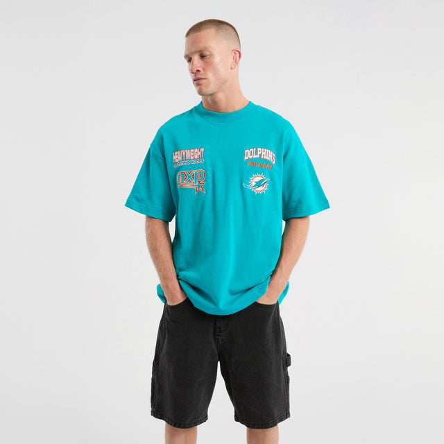 Miami Dolphins Surround Loopback Tee Aqua