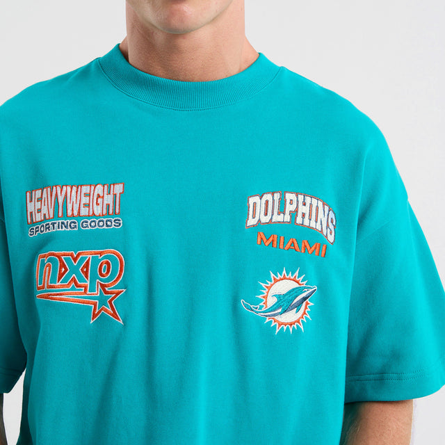 Miami Dolphins Surround Loopback Tee Aqua