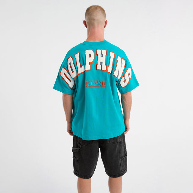 Miami Dolphins Surround Loopback Tee Aqua