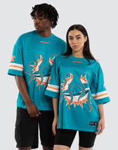 Miami Dolphins Flame Tee Aqua
