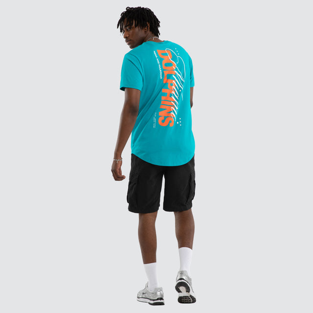 Miami Dolphins Vertical Tee Aqua
