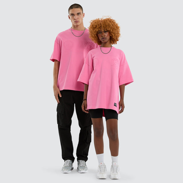 Miami Dolphins Crest Loopback Tee Pink