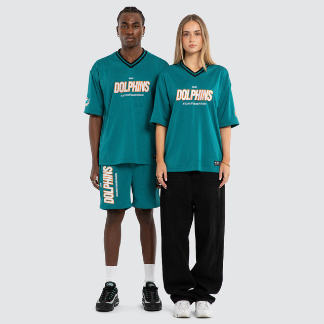 Miami Dolphins Dual Mesh Tee Aqua