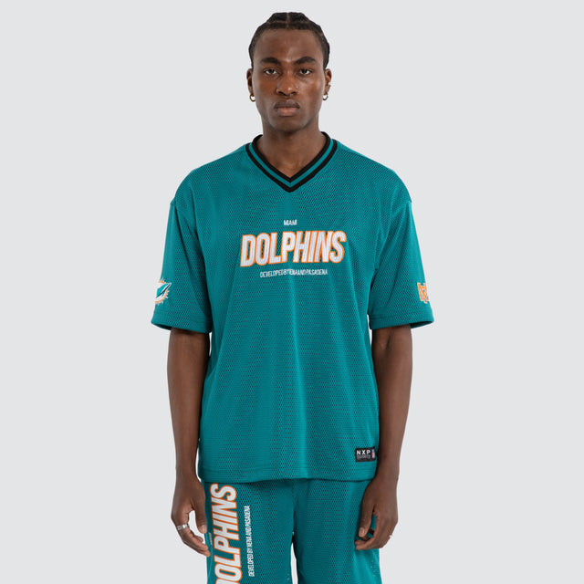 Miami Dolphins Dual Mesh Tee Aqua
