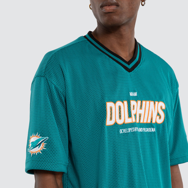 Miami Dolphins Dual Mesh Tee Aqua