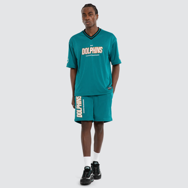 Miami Dolphins Dual Mesh Tee Aqua