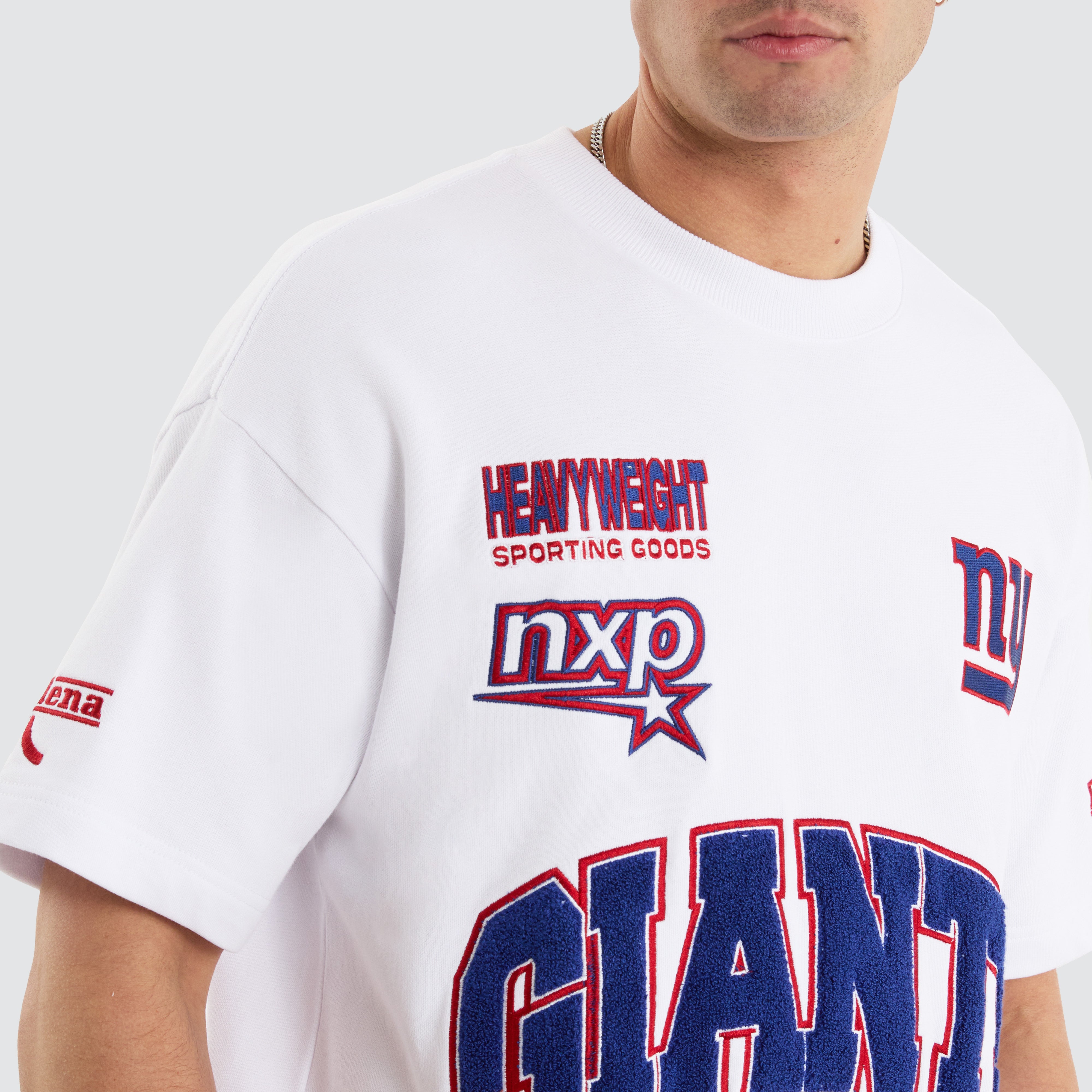 NFL x NXP New York Giants Loopback Raptor Tee in White | NXP