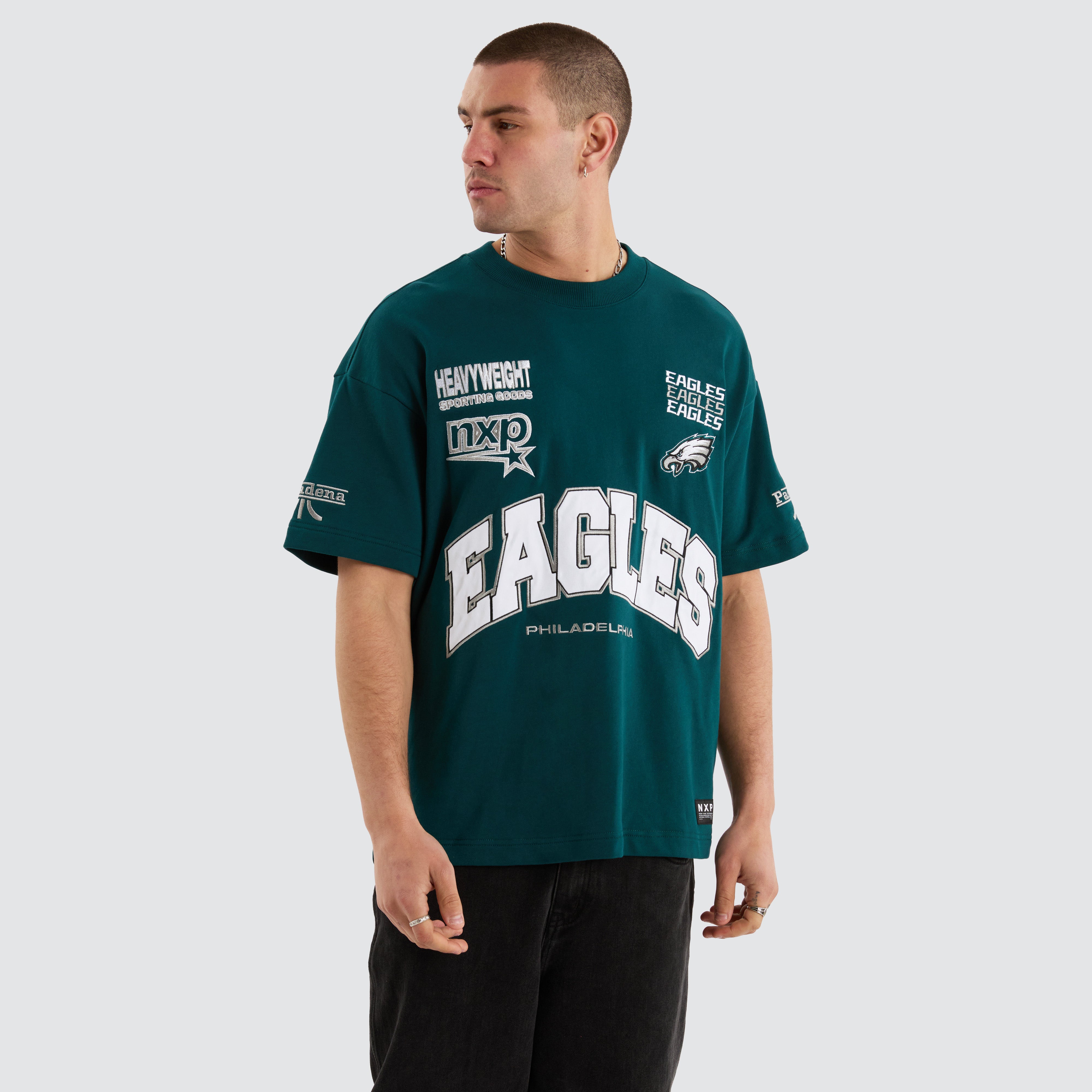 NXP x NFL Philadelphia Eagles Loopback Tee in Green Nena And Pasadena