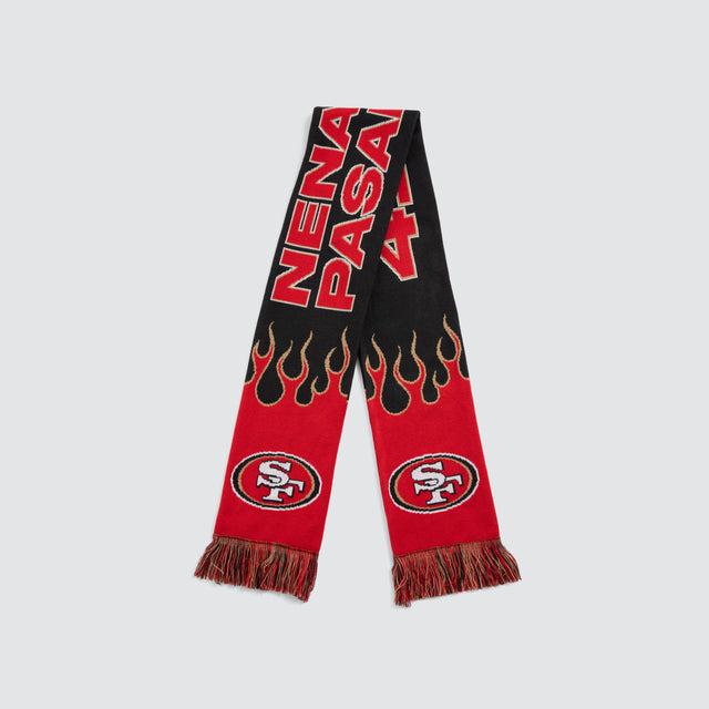 Model wears 49ers Fringe Scarf 49ers Red Scarf in 0 - Image 1