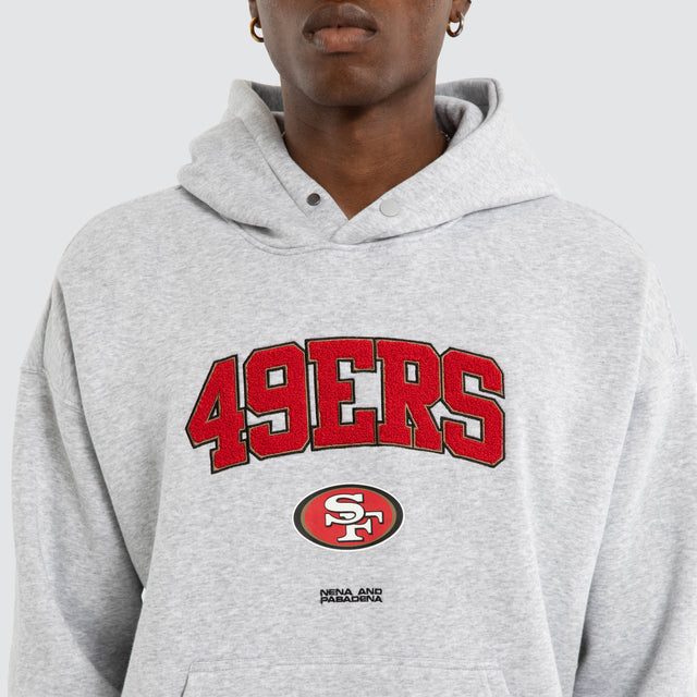 San Francisco 49ers Athletic Box Fit Hoodie Grey Marle
