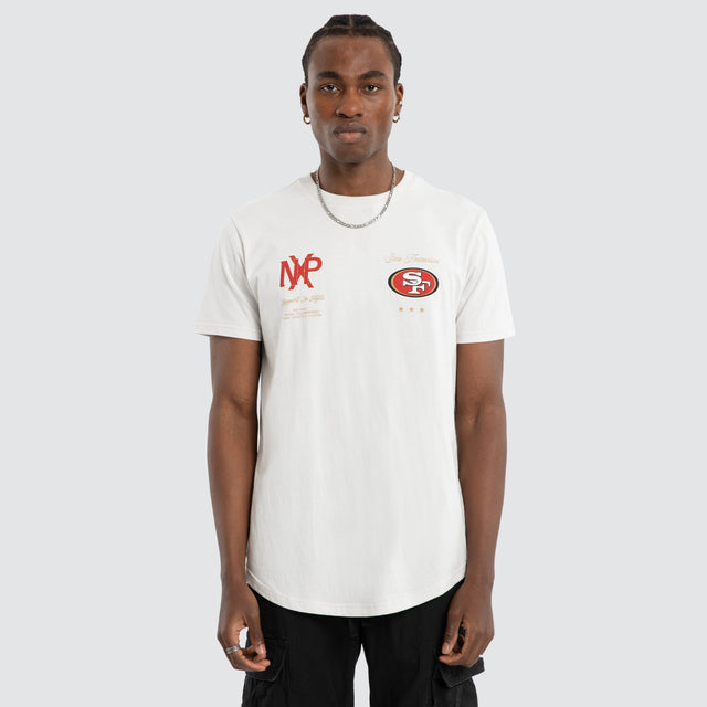 San Francisco 49ERS Script Tee Glacier Grey