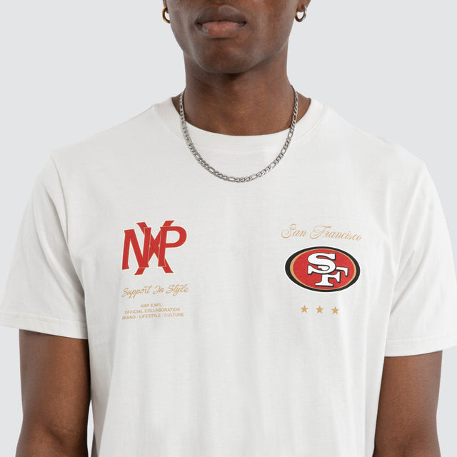 San Francisco 49ERS Script Tee Glacier Grey