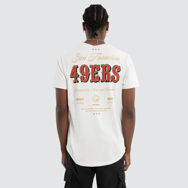 San Francisco 49ERS Script Tee Glacier Grey