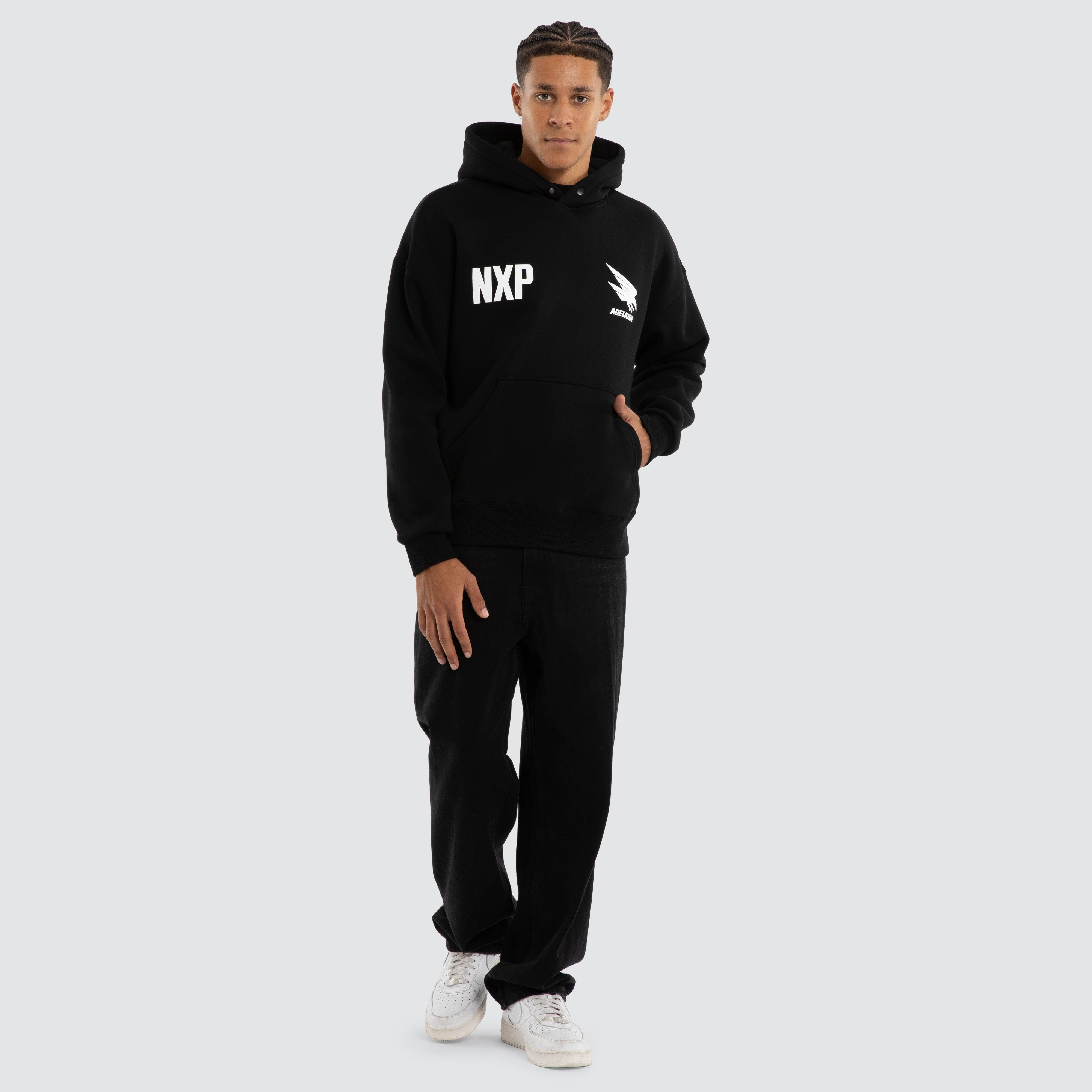 Adelaide Crows Champions Box Fit Hoodie Jet Black | NXP