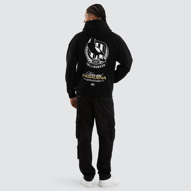 Collingwood Magpies Grand Box Fit Hoodie Jet Black