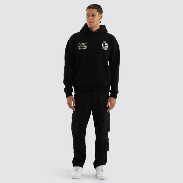 Collingwood Magpies Grand Box Fit Hoodie Jet Black