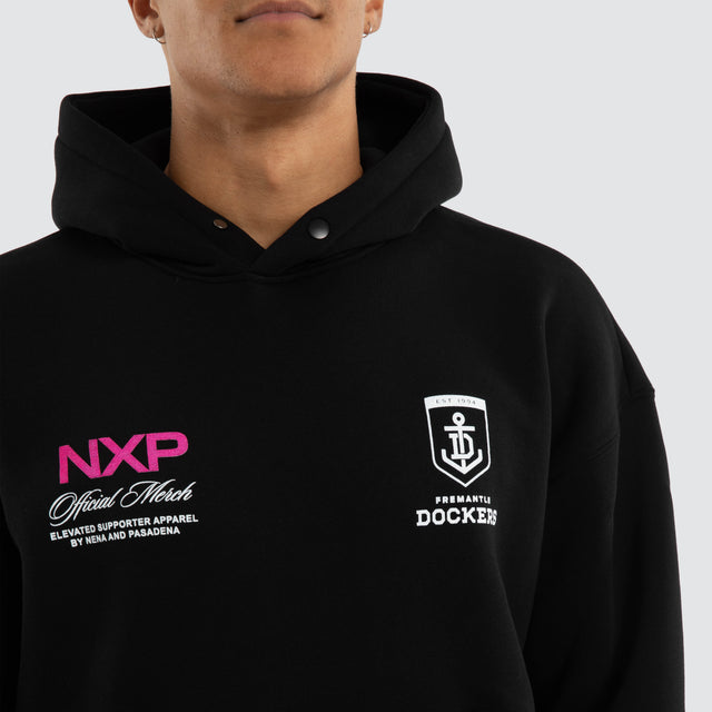 Fremantle Dockers Grand Box Fit Hoodie Jet Black
