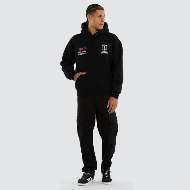 Fremantle Dockers Grand Box Fit Hoodie Jet Black
