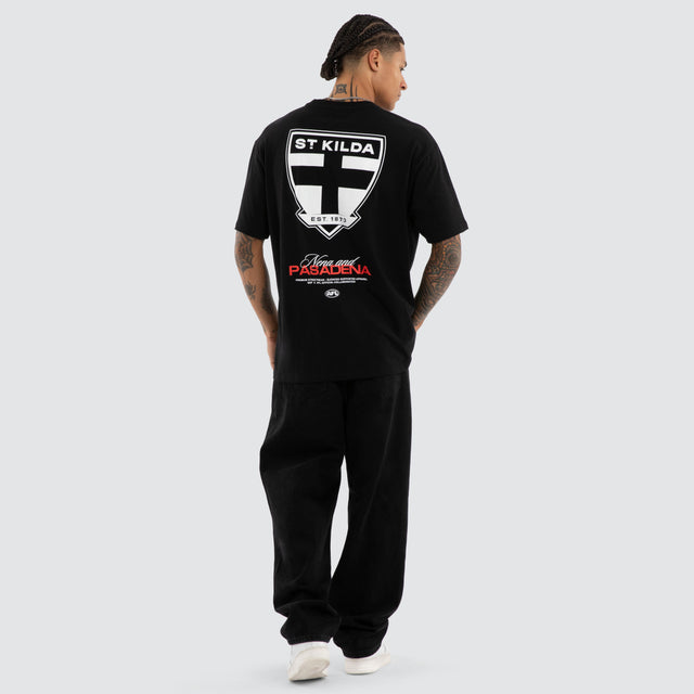 St Kilda Saints Grand Box Fit Tee Jet Black