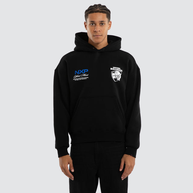 Western Bulldogs Grand Box Fit Hoodie Jet Black