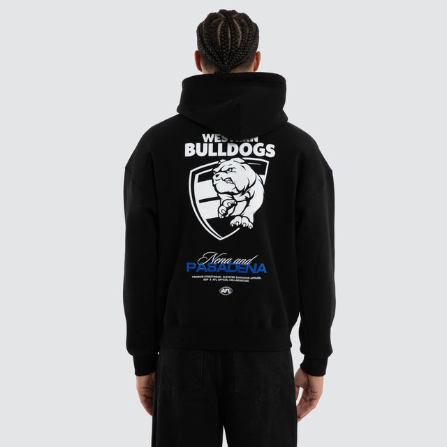 Western Bulldogs Grand Box Fit Hoodie Jet Black
