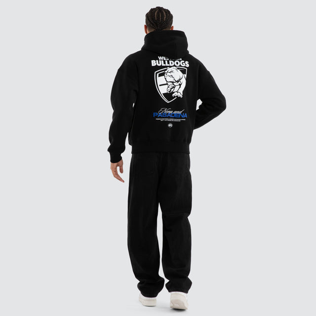 Western Bulldogs Grand Box Fit Hoodie Jet Black