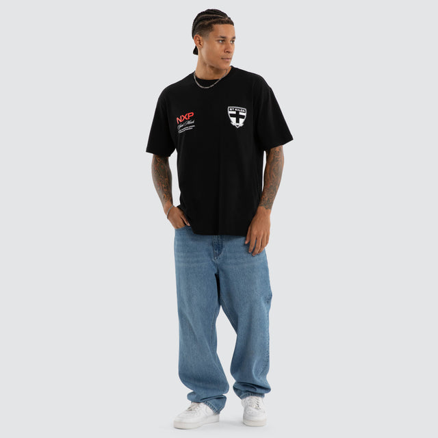 St Kilda Saints Grand Box Fit Tee Jet Black