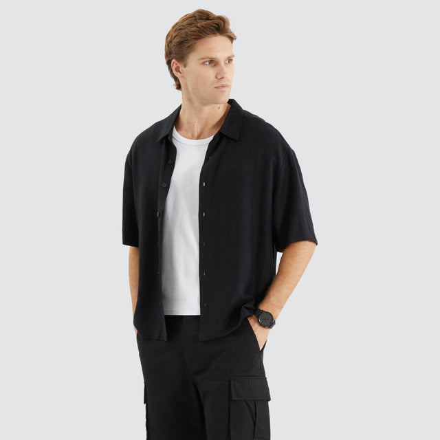 Limited Oversized Dress Shirt Jet Black