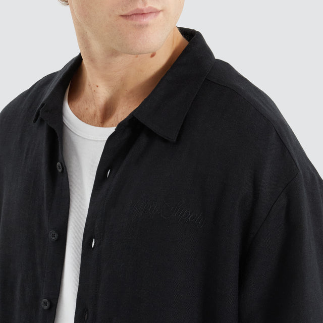 Limited Oversized Dress Shirt Jet Black