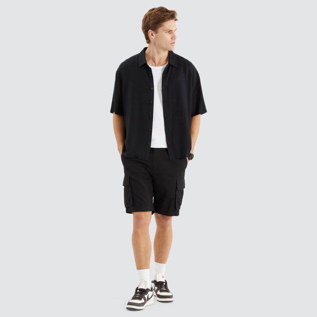 Limited Oversized Dress Shirt Jet Black