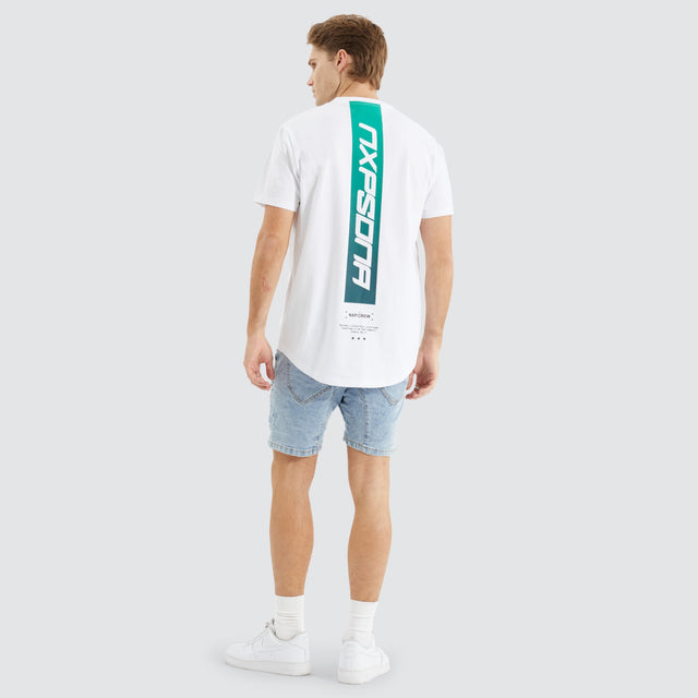 Station Dual Curved Tee Optical White