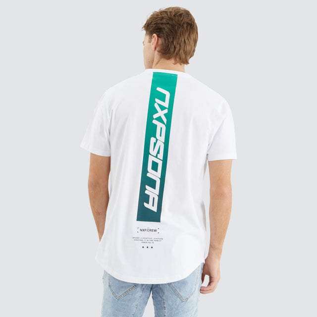 Station Dual Curved Tee Optical White